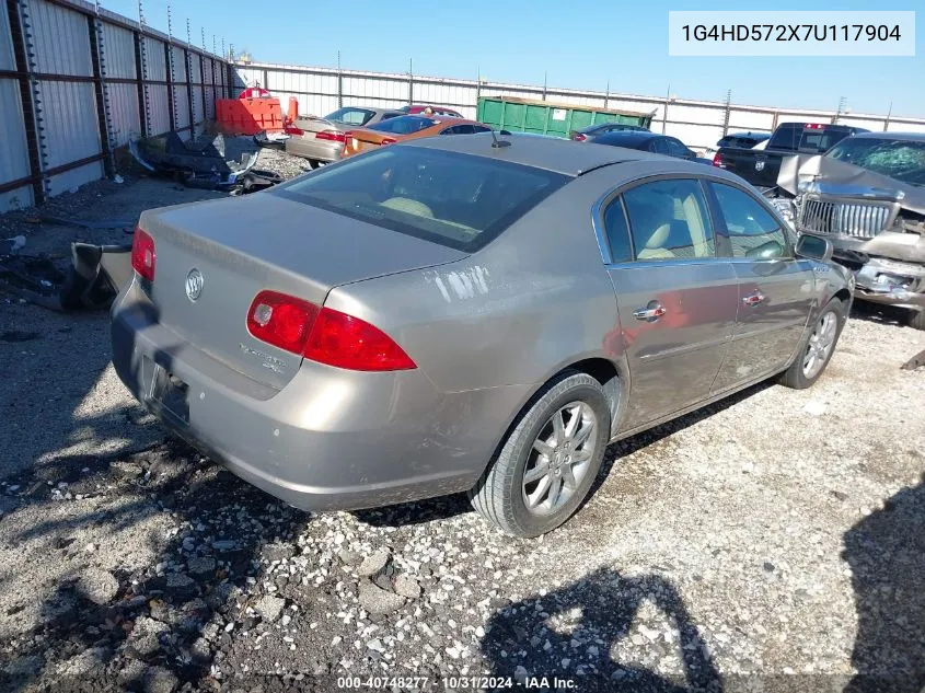 2007 Buick Lucerne Cxl VIN: 1G4HD572X7U117904 Lot: 40748277