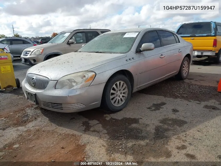 2007 Buick Lucerne Cx VIN: 1G4HP57287U159947 Lot: 40755241