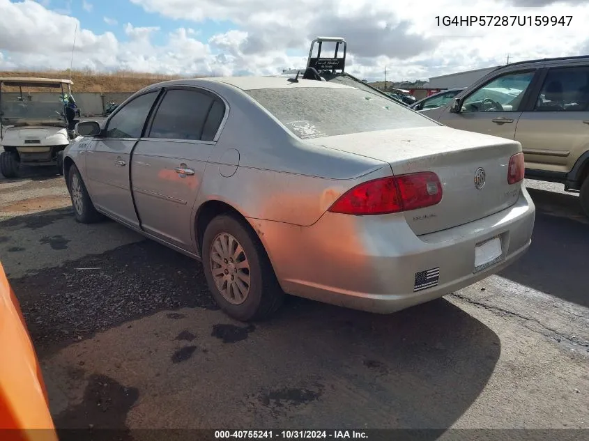 2007 Buick Lucerne Cx VIN: 1G4HP57287U159947 Lot: 40755241