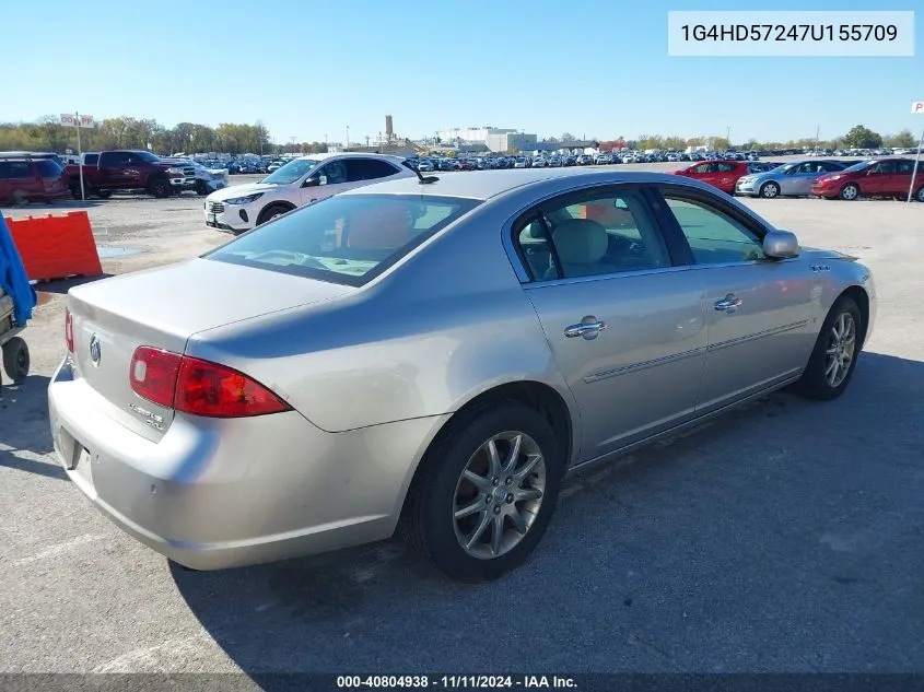 2007 Buick Lucerne Cxl VIN: 1G4HD57247U155709 Lot: 40804938