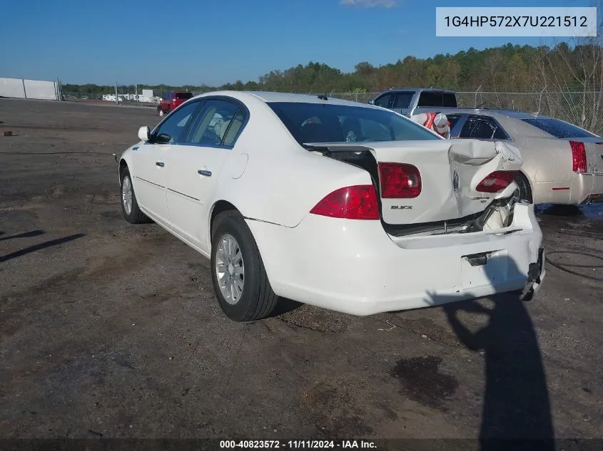 2007 Buick Lucerne Cx VIN: 1G4HP572X7U221512 Lot: 40823572