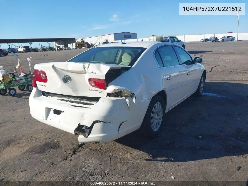 2007 Buick Lucerne Cx VIN: 1G4HP572X7U221512 Lot: 40823572