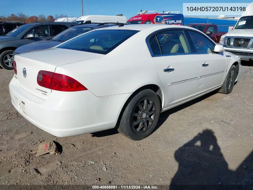 2007 Buick Lucerne Cxl VIN: 1G4HD57207U143198 Lot: 40858891