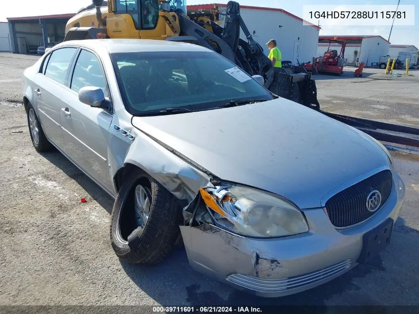 2008 Buick Lucerne Cxl VIN: 1G4HD57288U115781 Lot: 39711601