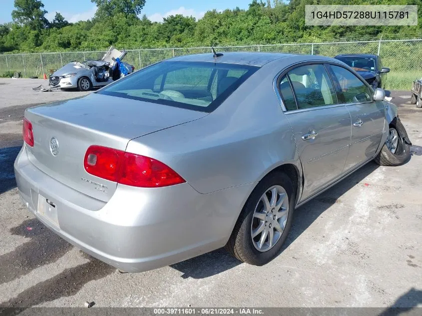 2008 Buick Lucerne Cxl VIN: 1G4HD57288U115781 Lot: 39711601