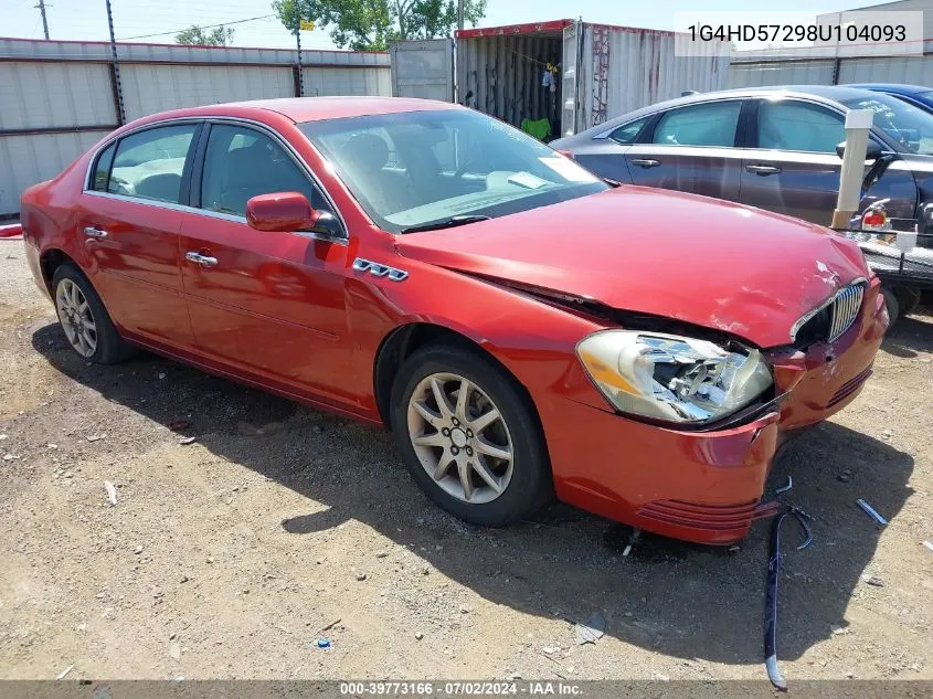 2008 Buick Lucerne Cxl VIN: 1G4HD57298U104093 Lot: 39773166