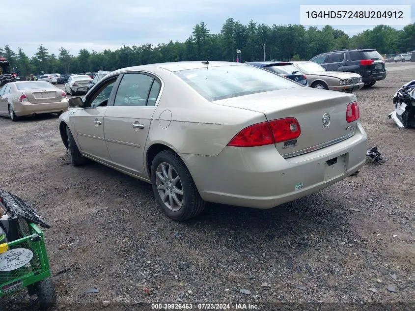 2008 Buick Lucerne Cxl VIN: 1G4HD57248U204912 Lot: 39926463