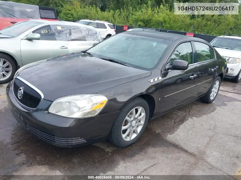 2008 Buick Lucerne Cxl VIN: 1G4HD57248U206417 Lot: 40025405