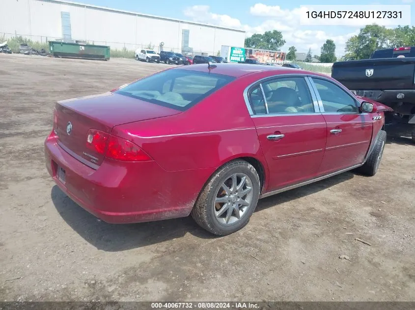 2008 Buick Lucerne Cxl VIN: 1G4HD57248U127331 Lot: 40067732