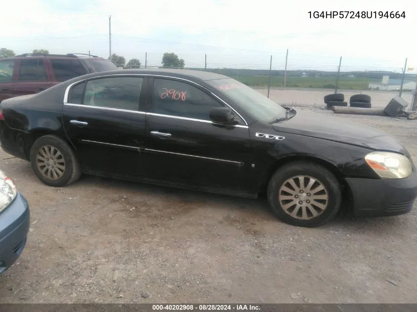 2008 Buick Lucerne Cx VIN: 1G4HP57248U194664 Lot: 40202908