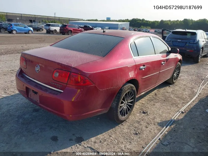 2008 Buick Lucerne Cxl VIN: 1G4HD57298U187699 Lot: 40259484