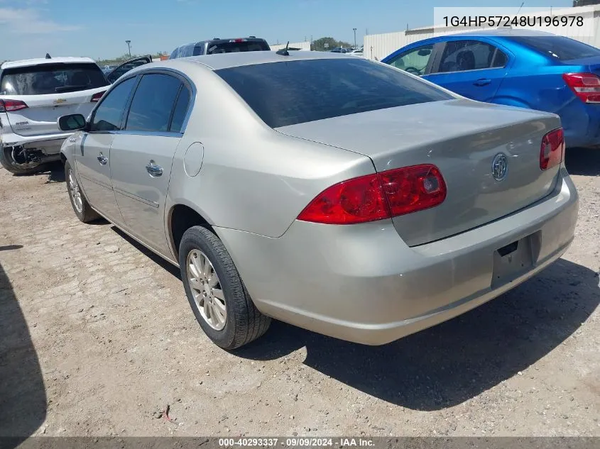 2008 Buick Lucerne Cx VIN: 1G4HP57248U196978 Lot: 40293337