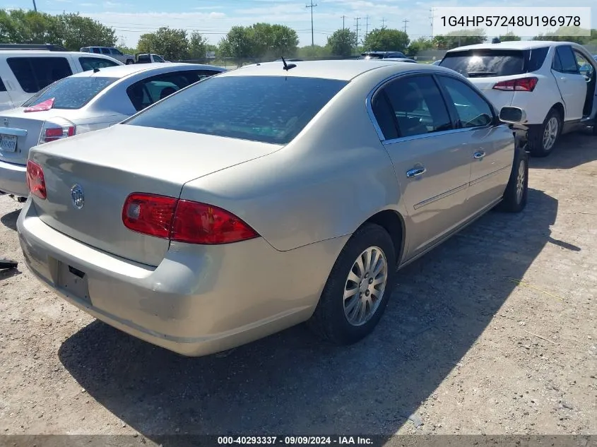 2008 Buick Lucerne Cx VIN: 1G4HP57248U196978 Lot: 40293337