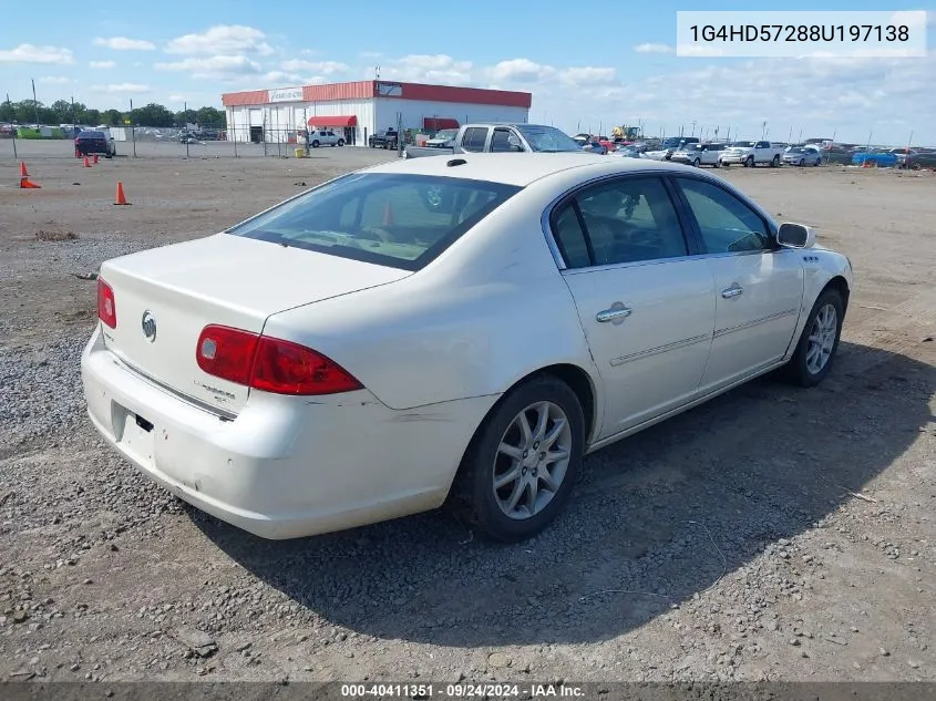 2008 Buick Lucerne Cxl VIN: 1G4HD57288U197138 Lot: 40411351