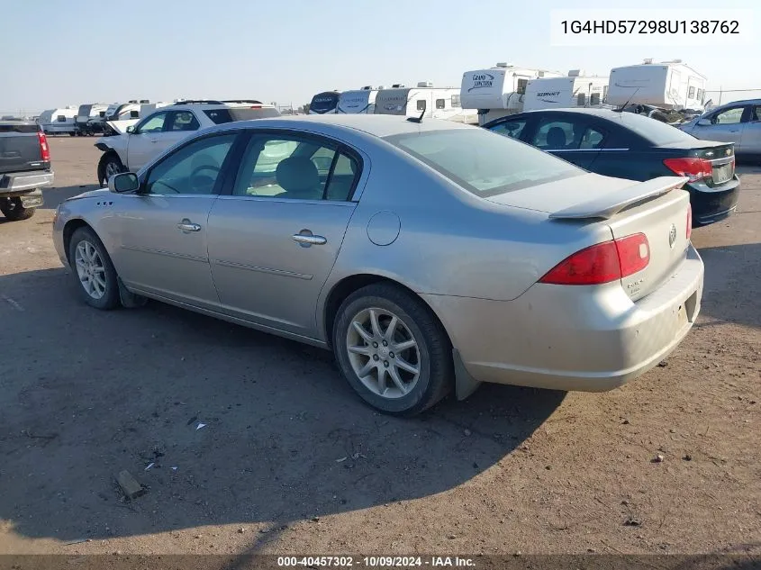 2008 Buick Lucerne Cxl VIN: 1G4HD57298U138762 Lot: 40457302