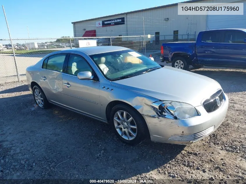 2008 Buick Lucerne Cxl VIN: 1G4HD57208U175960 Lot: 40479520