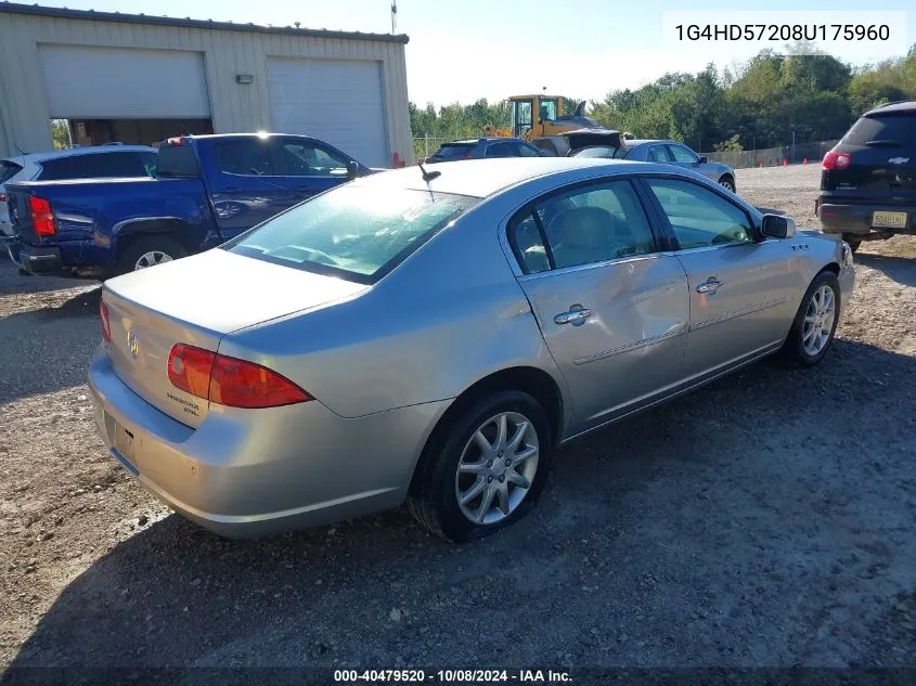 2008 Buick Lucerne Cxl VIN: 1G4HD57208U175960 Lot: 40479520