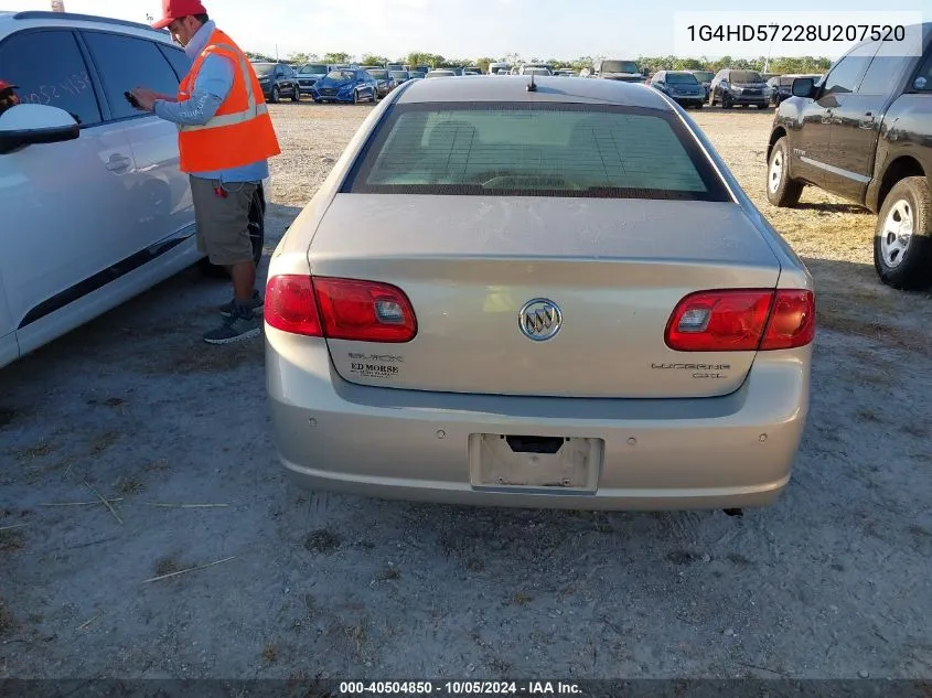 2008 Buick Lucerne Cxl VIN: 1G4HD57228U207520 Lot: 40504850