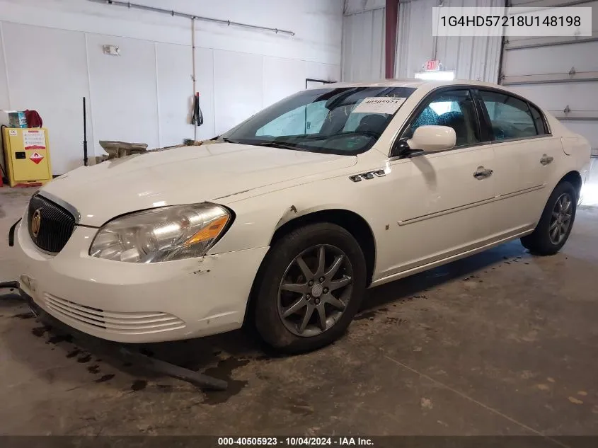 2008 Buick Lucerne Cxl VIN: 1G4HD57218U148198 Lot: 40505923