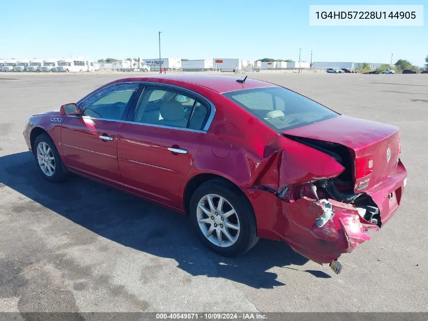 2008 Buick Lucerne Cxl VIN: 1G4HD57228U144905 Lot: 40549571