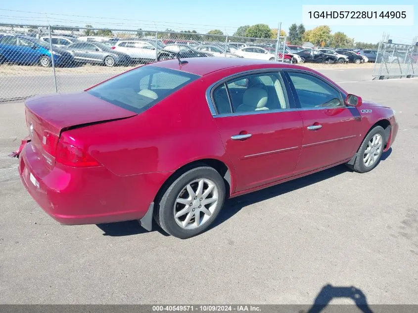 2008 Buick Lucerne Cxl VIN: 1G4HD57228U144905 Lot: 40549571