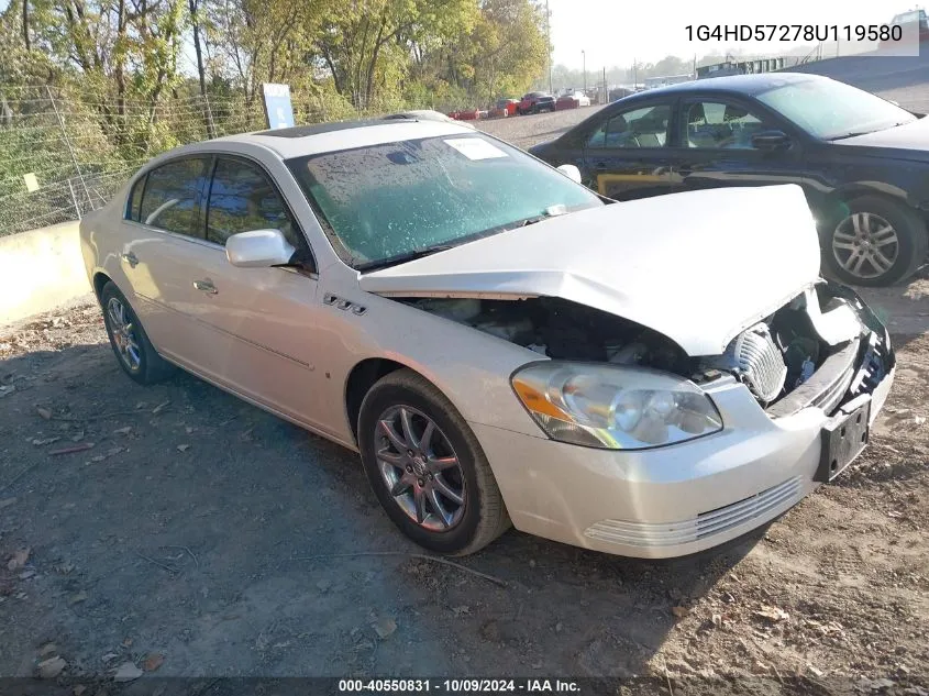 2008 Buick Lucerne Cxl VIN: 1G4HD57278U119580 Lot: 40550831