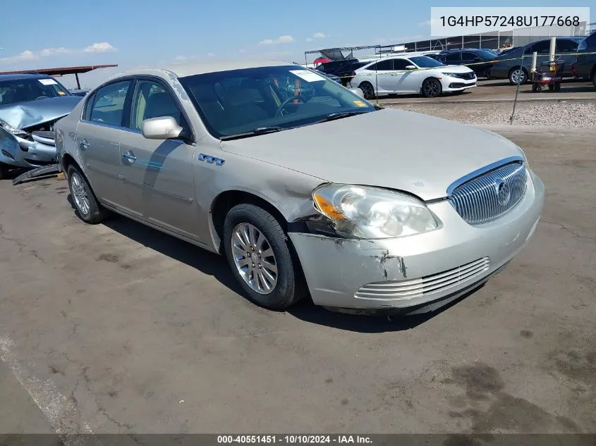 2008 Buick Lucerne Cx VIN: 1G4HP57248U177668 Lot: 40551451