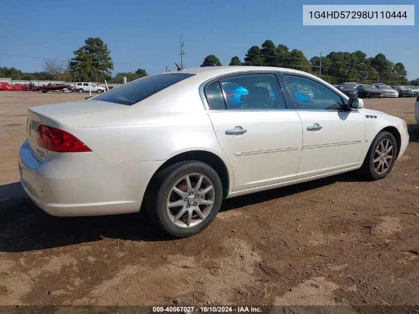 2008 Buick Lucerne Cxl VIN: 1G4HD57298U110444 Lot: 40567027