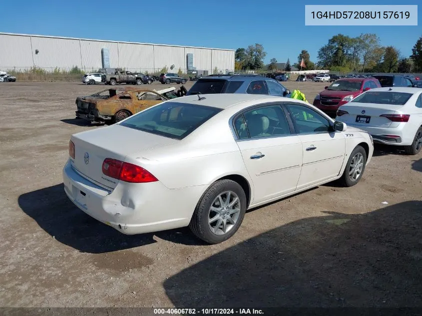 2008 Buick Lucerne Cxl VIN: 1G4HD57208U157619 Lot: 40606782