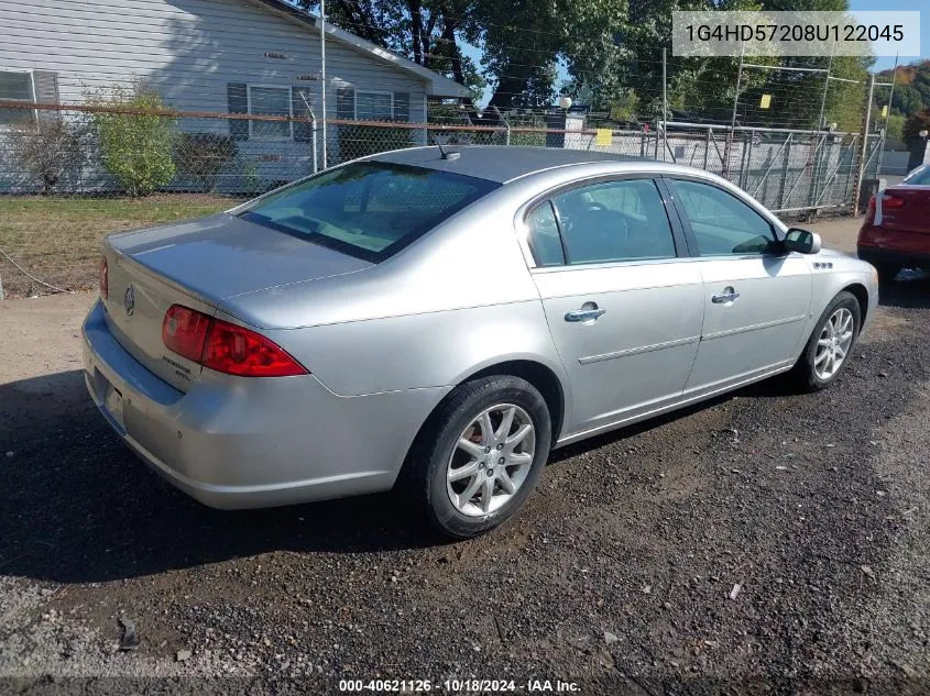 2008 Buick Lucerne Cxl VIN: 1G4HD57208U122045 Lot: 40621126