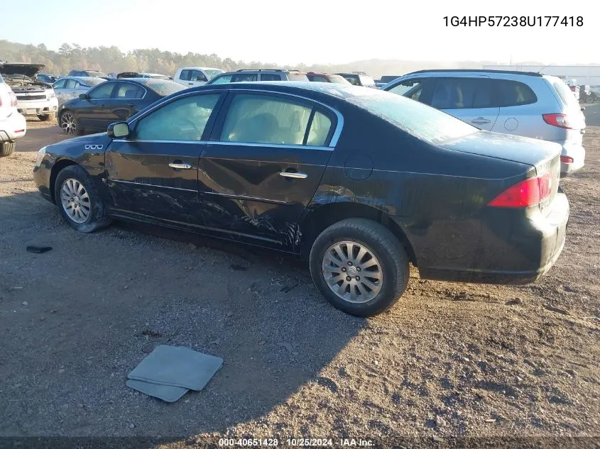 2008 Buick Lucerne Cx VIN: 1G4HP57238U177418 Lot: 40651428