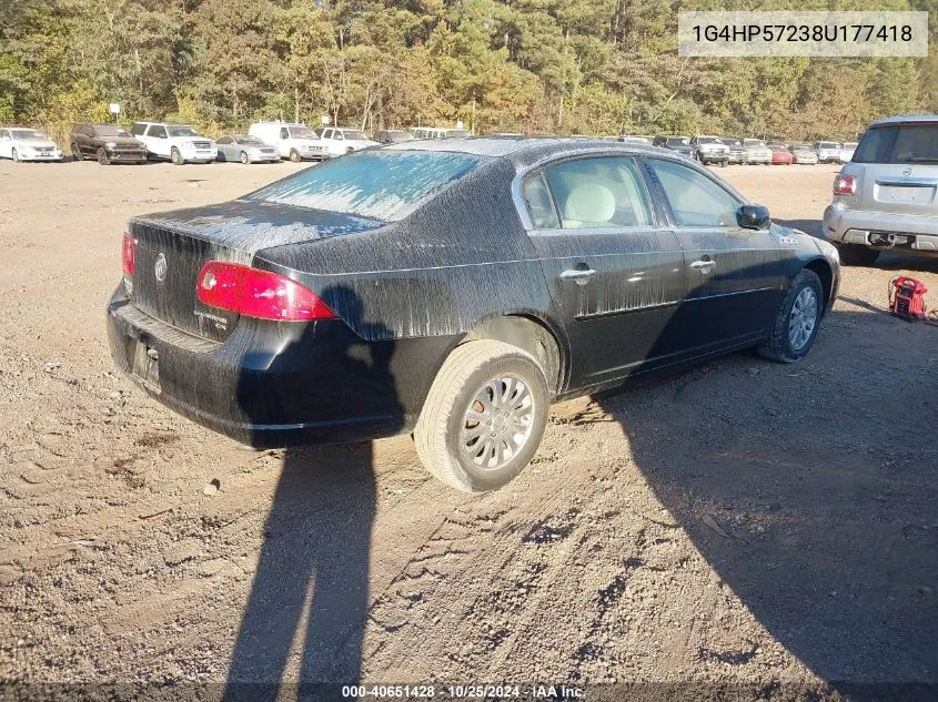 2008 Buick Lucerne Cx VIN: 1G4HP57238U177418 Lot: 40651428