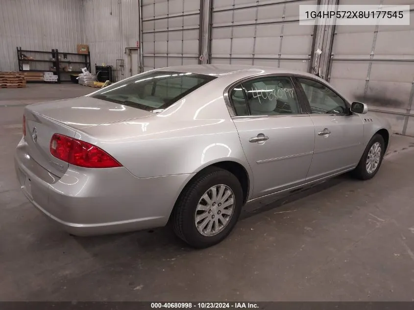 2008 Buick Lucerne Cx VIN: 1G4HP572X8U177545 Lot: 40680998