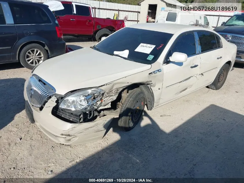 2008 Buick Lucerne Cxl VIN: 1G4HD57268U189619 Lot: 40691269