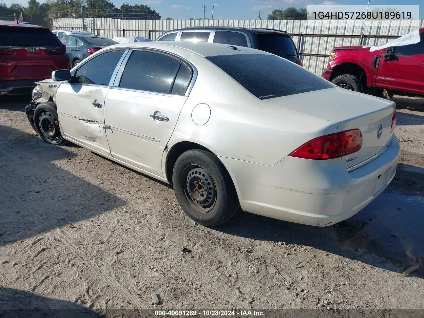 2008 Buick Lucerne Cxl VIN: 1G4HD57268U189619 Lot: 40691269