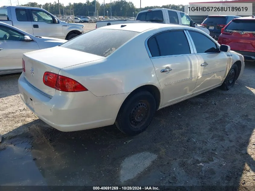 2008 Buick Lucerne Cxl VIN: 1G4HD57268U189619 Lot: 40691269