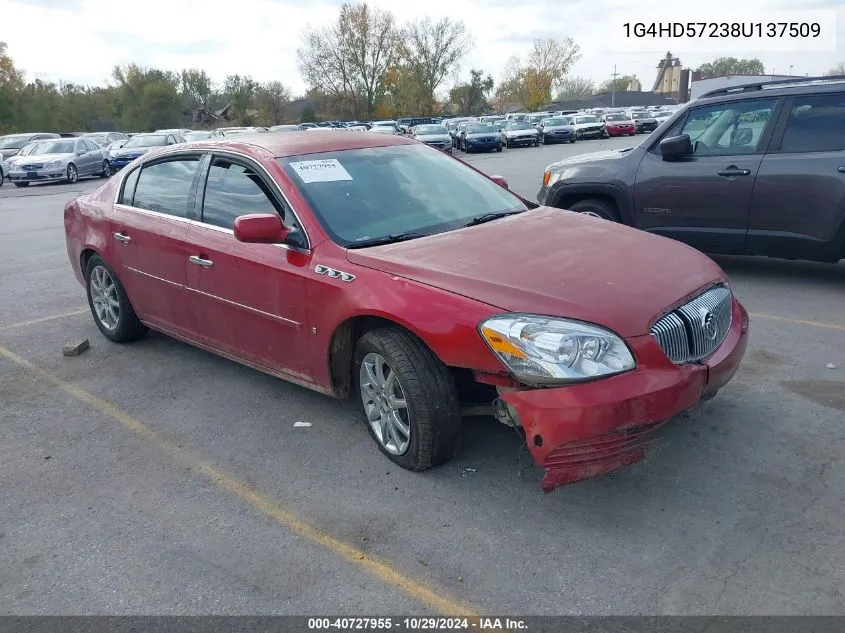 2008 Buick Lucerne Cxl VIN: 1G4HD57238U137509 Lot: 40727955