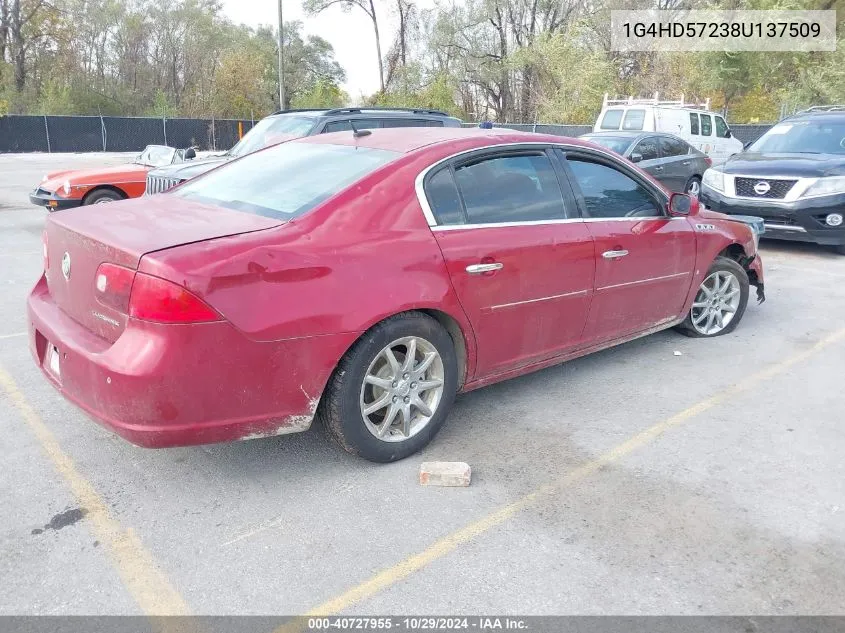 2008 Buick Lucerne Cxl VIN: 1G4HD57238U137509 Lot: 40727955