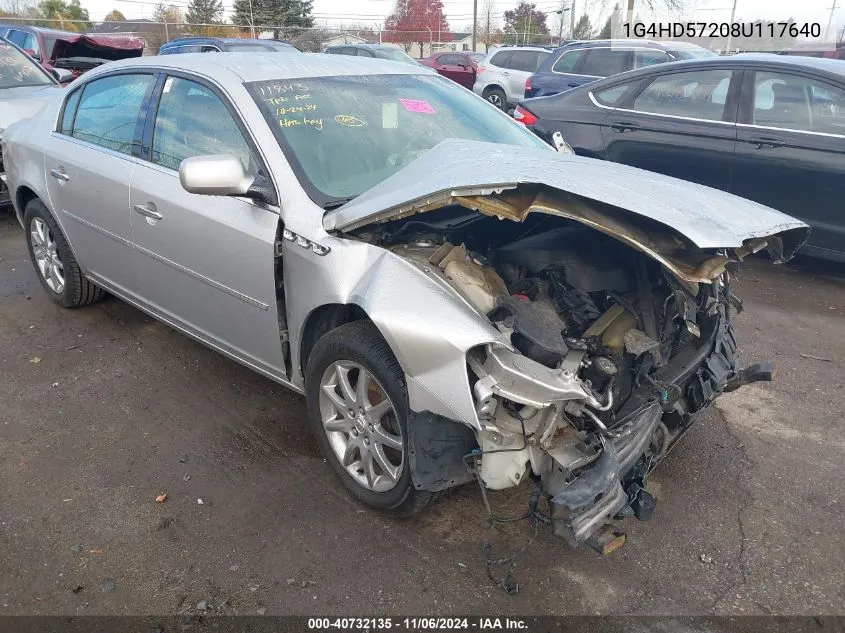 2008 Buick Lucerne Cxl VIN: 1G4HD57208U117640 Lot: 40732135