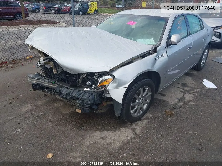 2008 Buick Lucerne Cxl VIN: 1G4HD57208U117640 Lot: 40732135