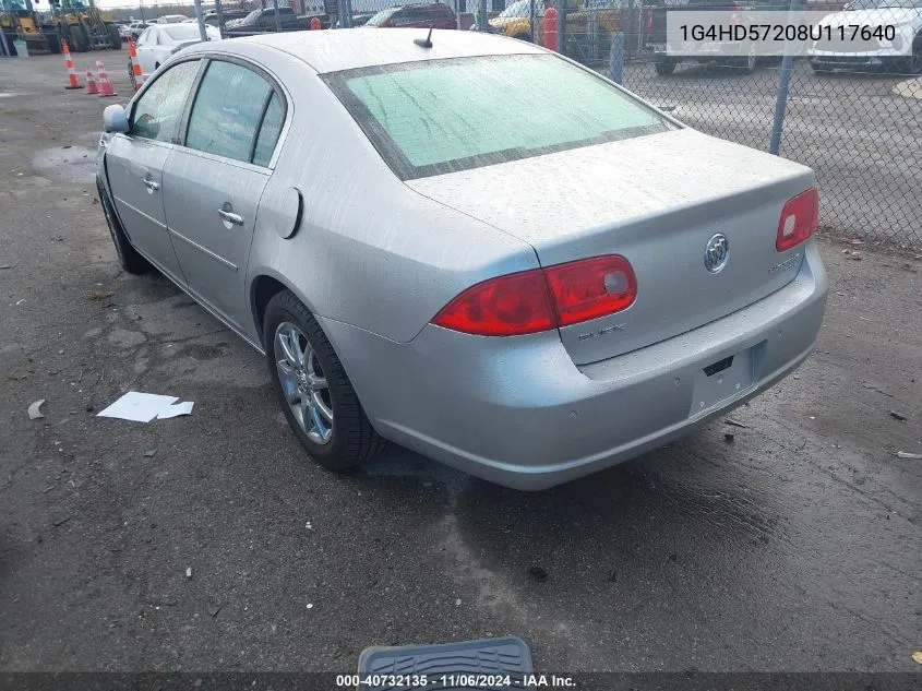 2008 Buick Lucerne Cxl VIN: 1G4HD57208U117640 Lot: 40732135