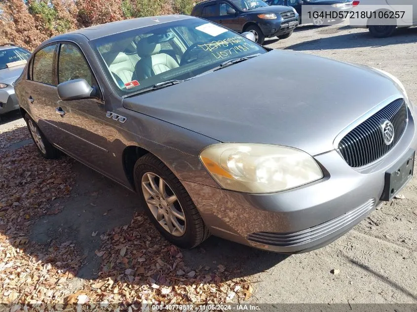 2008 Buick Lucerne Cxl VIN: 1G4HD57218U106257 Lot: 40779812