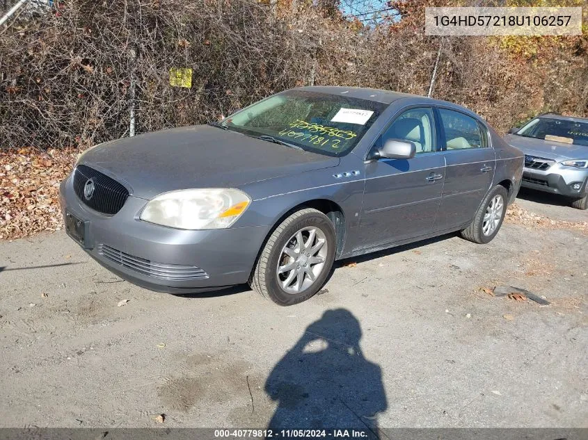 2008 Buick Lucerne Cxl VIN: 1G4HD57218U106257 Lot: 40779812