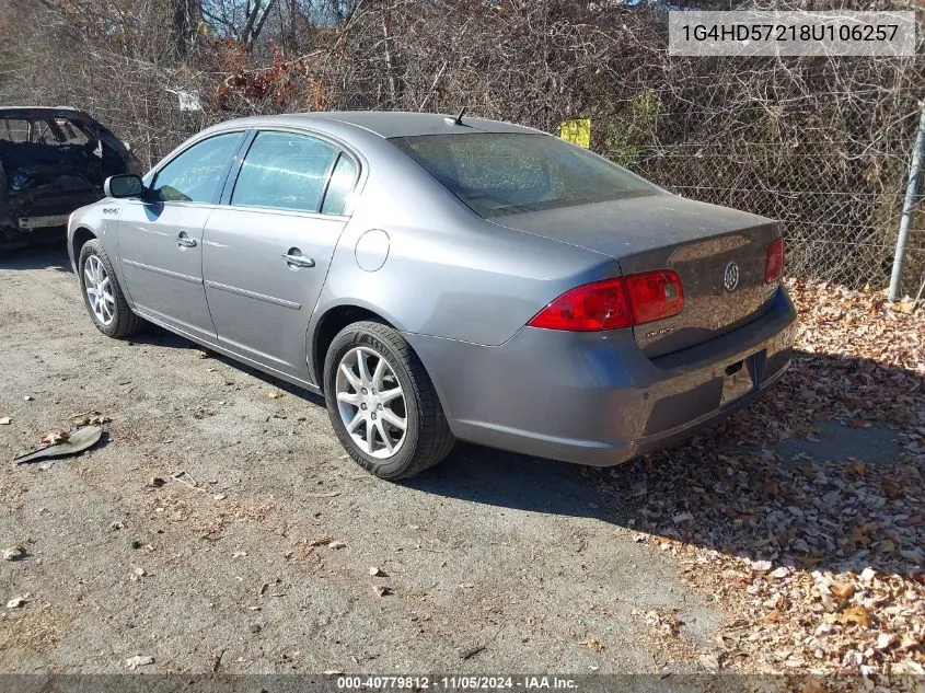 2008 Buick Lucerne Cxl VIN: 1G4HD57218U106257 Lot: 40779812