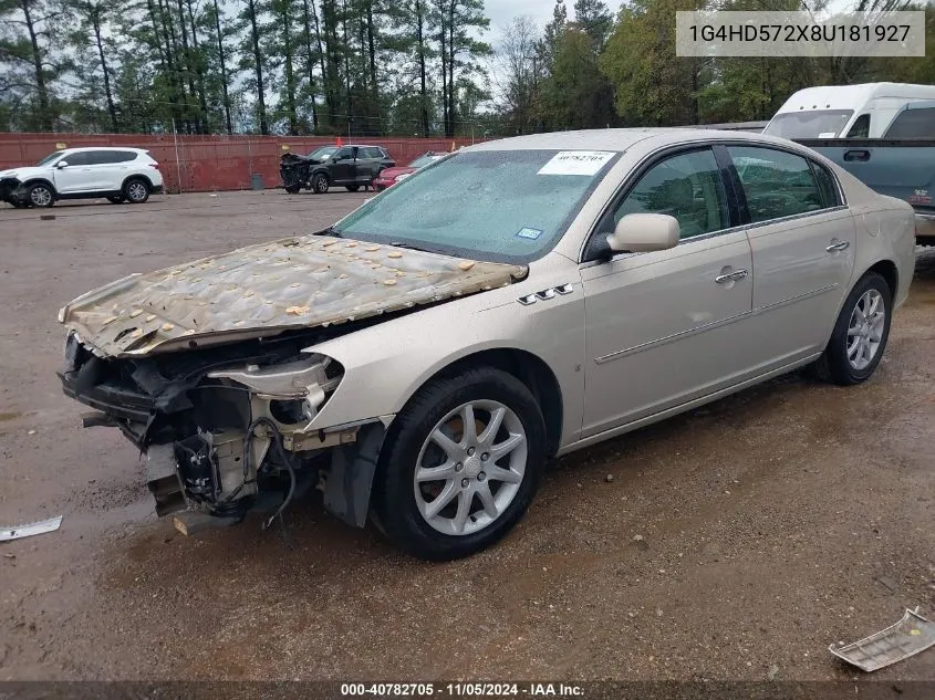 2008 Buick Lucerne Cxl VIN: 1G4HD572X8U181927 Lot: 40782705