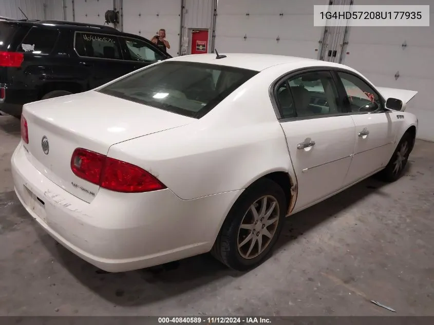 2008 Buick Lucerne Cxl VIN: 1G4HD57208U177935 Lot: 40840589