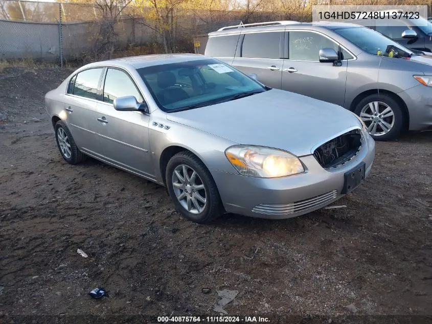 2008 Buick Lucerne Cxl VIN: 1G4HD57248U137423 Lot: 40875764