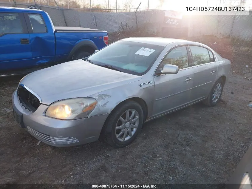 2008 Buick Lucerne Cxl VIN: 1G4HD57248U137423 Lot: 40875764