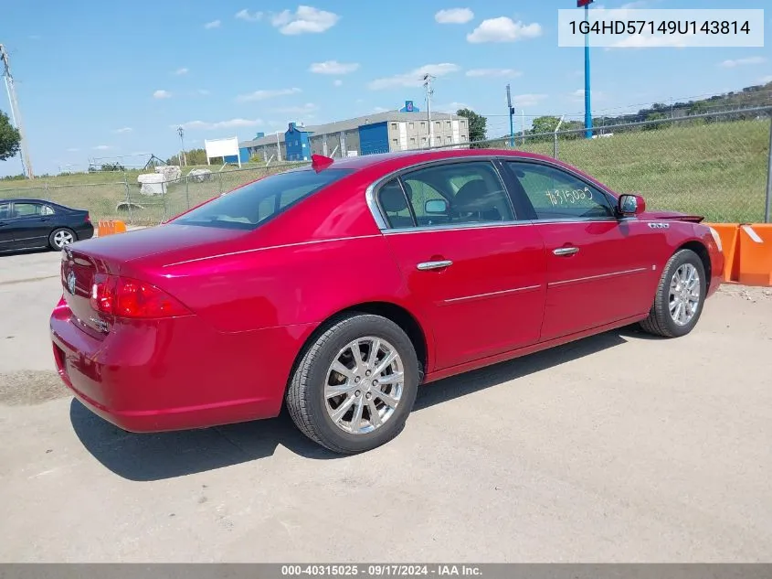 2009 Buick Lucerne Cxl-4 VIN: 1G4HD57149U143814 Lot: 40315025