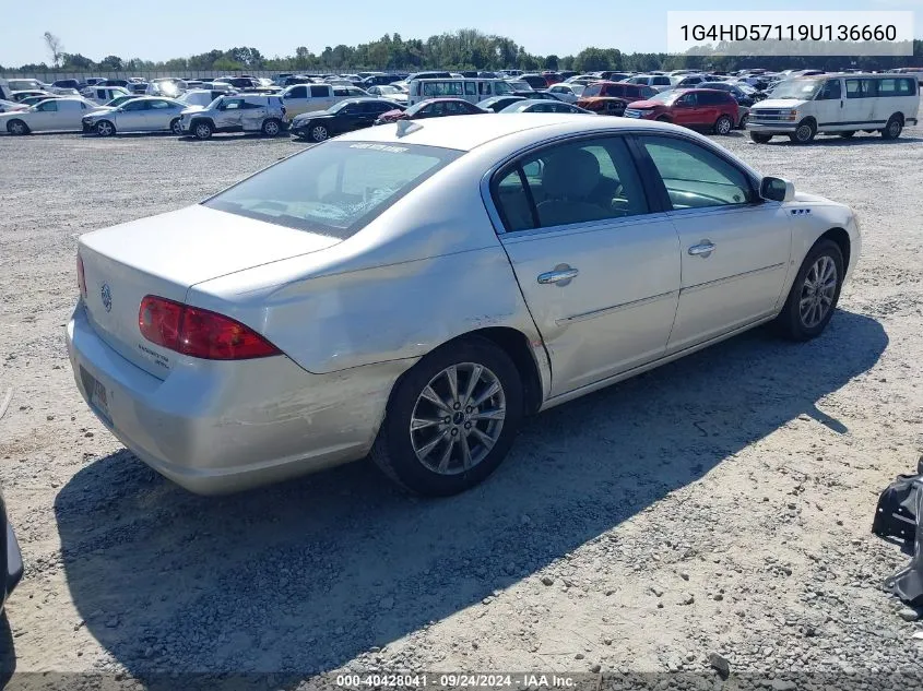 2009 Buick Lucerne Cxl-4 VIN: 1G4HD57119U136660 Lot: 40428041